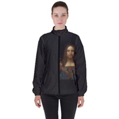 Salvator Mundi Leonardo Davindi 1500 Jesus Christ Savior Of The World Original Paint Most Expensive In The World Women s High Neck Windbreaker by snek