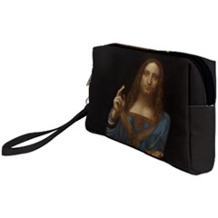 Salvator Mundi Leonardo Davindi 1500 Jesus Christ Savior Of The World Original Paint Most Expensive In The World Wristlet Pouch Bag (small) by snek