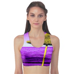 Pop Art Beach Umbrella Sports Bra by essentialimage