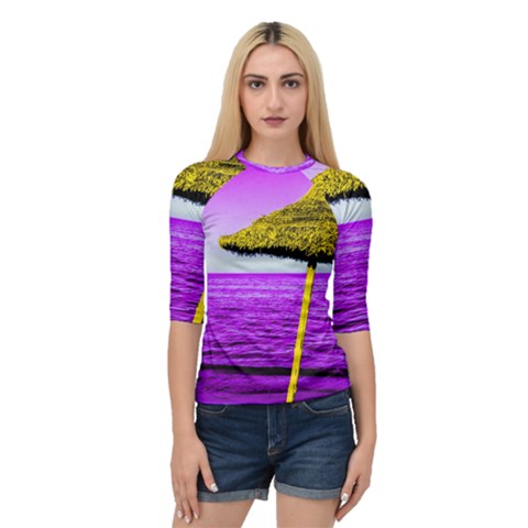 Pop Art Beach Umbrella Quarter Sleeve Raglan Tee by essentialimage