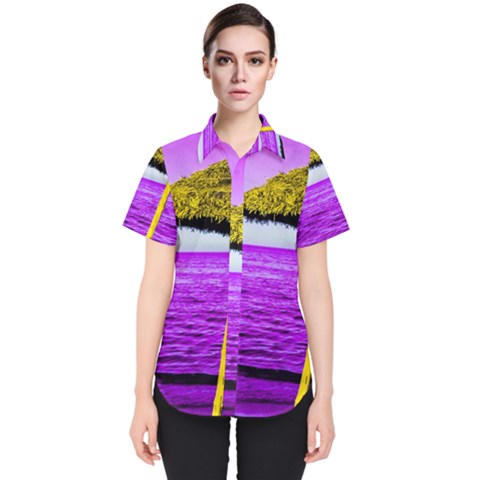 Pop Art Beach Umbrella Women s Short Sleeve Shirt by essentialimage