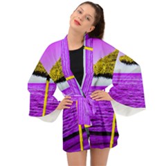 Pop Art Beach Umbrella Long Sleeve Kimono by essentialimage