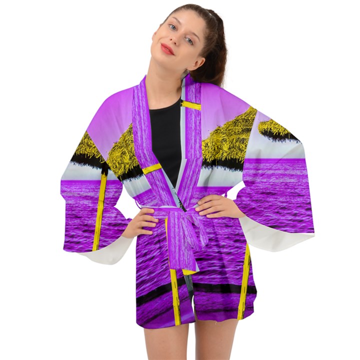 Pop Art Beach Umbrella Long Sleeve Kimono