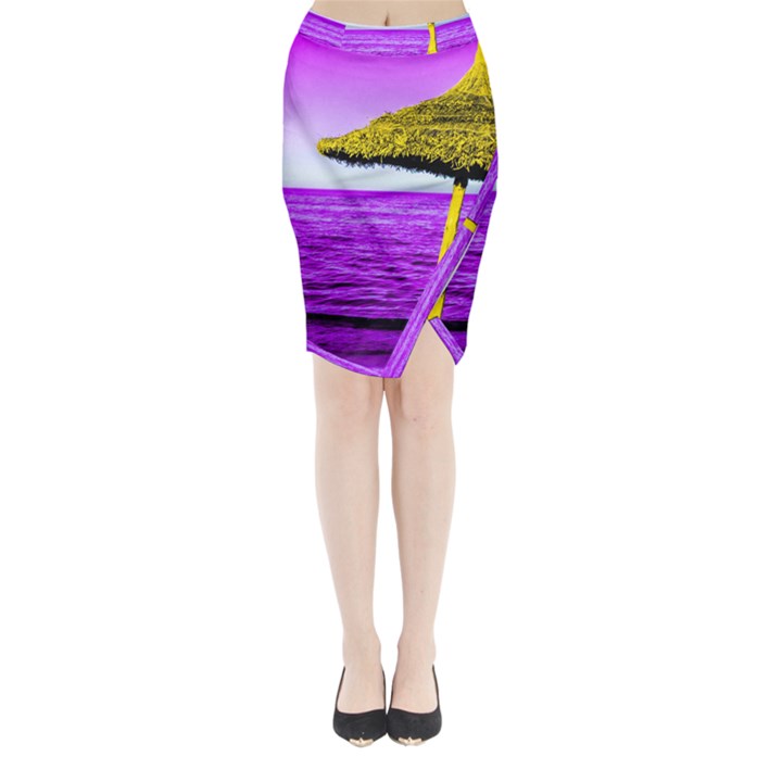 Pop Art Beach Umbrella Midi Wrap Pencil Skirt