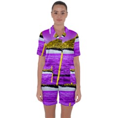 Pop Art Beach Umbrella Satin Short Sleeve Pyjamas Set by essentialimage