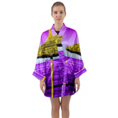 Pop Art Beach Umbrella Long Sleeve Satin Kimono by essentialimage