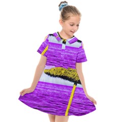 Pop Art Beach Umbrella Kids  Short Sleeve Shirt Dress by essentialimage