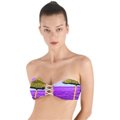 Pop Art Beach Umbrella Twist Bandeau Bikini Top by essentialimage