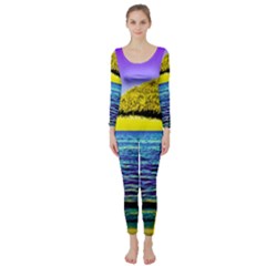 Pop Art Beach Umbrella  Long Sleeve Catsuit by essentialimage