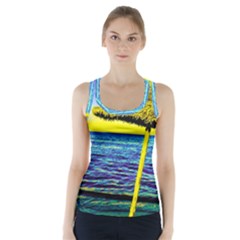 Pop Art Beach Umbrella  Racer Back Sports Top by essentialimage