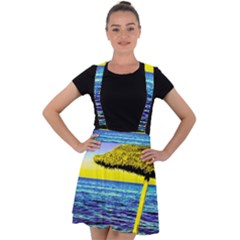 Pop Art Beach Umbrella  Velvet Suspender Skater Skirt by essentialimage