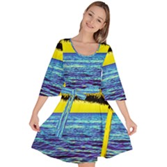 Pop Art Beach Umbrella  Velour Kimono Dress by essentialimage