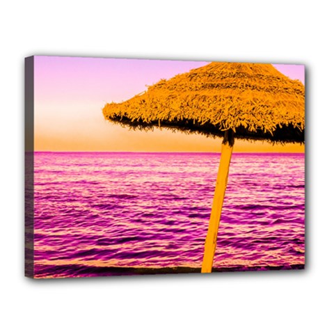 Pop Art Beach Umbrella  Canvas 16  X 12  (stretched) by essentialimage