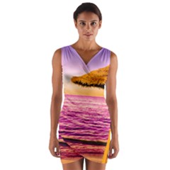 Pop Art Beach Umbrella  Wrap Front Bodycon Dress by essentialimage