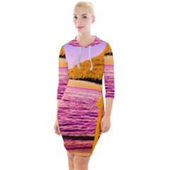 Pop Art Beach Umbrella  Quarter Sleeve Hood Bodycon Dress by essentialimage