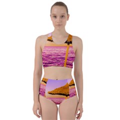 Pop Art Beach Umbrella  Racer Back Bikini Set by essentialimage