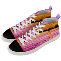 Pop Art Beach Umbrella  Men s Mid-top Canvas Sneakers