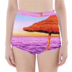 Pop Art Beach Umbrella  High-waisted Bikini Bottoms by essentialimage