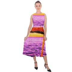 Pop Art Beach Umbrella  Midi Tie-back Chiffon Dress by essentialimage