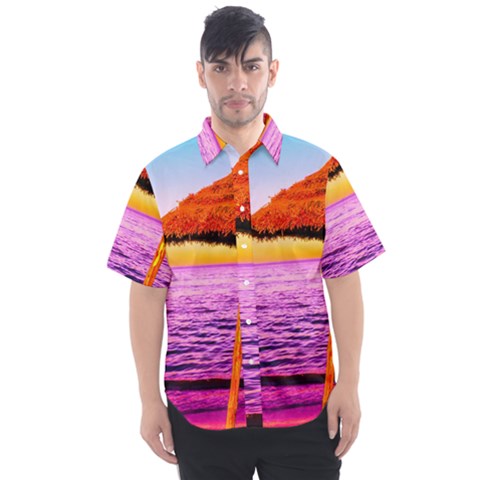 Pop Art Beach Umbrella  Men s Short Sleeve Shirt by essentialimage