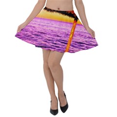 Pop Art Beach Umbrella  Velvet Skater Skirt by essentialimage