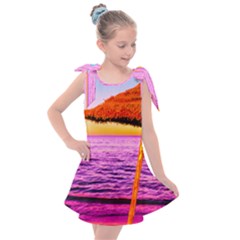 Pop Art Beach Umbrella  Kids  Tie Up Tunic Dress by essentialimage