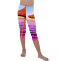 Pop Art Beach Umbrella  Kids  Lightweight Velour Capri Leggings  View1