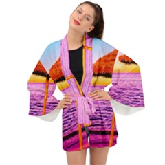 Pop Art Beach Umbrella  Long Sleeve Kimono by essentialimage