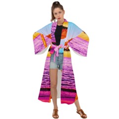 Pop Art Beach Umbrella  Maxi Kimono by essentialimage