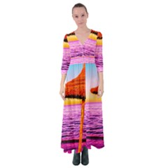 Pop Art Beach Umbrella  Button Up Maxi Dress by essentialimage