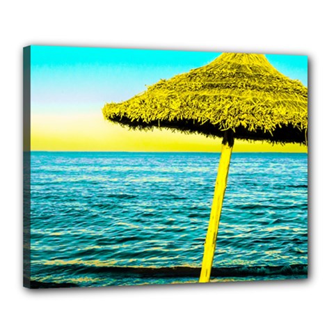 Pop Art Beach Umbrella  Canvas 20  X 16  (stretched) by essentialimage