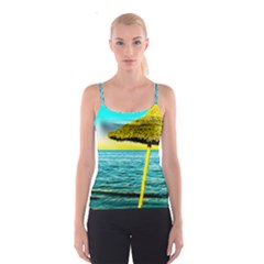 Pop Art Beach Umbrella  Spaghetti Strap Top by essentialimage