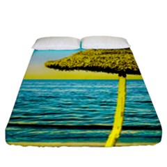 Pop Art Beach Umbrella  Fitted Sheet (california King Size) by essentialimage