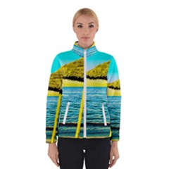 Pop Art Beach Umbrella  Winter Jacket by essentialimage