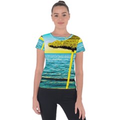 Pop Art Beach Umbrella  Short Sleeve Sports Top  by essentialimage