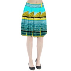 Pop Art Beach Umbrella  Pleated Skirt by essentialimage