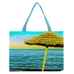 Pop Art Beach Umbrella  Zipper Medium Tote Bag by essentialimage