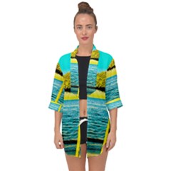 Pop Art Beach Umbrella  Open Front Chiffon Kimono by essentialimage