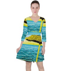 Pop Art Beach Umbrella  Ruffle Dress by essentialimage