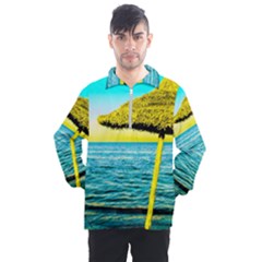 Pop Art Beach Umbrella  Men s Half Zip Pullover by essentialimage