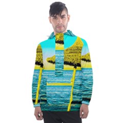 Pop Art Beach Umbrella  Men s Front Pocket Pullover Windbreaker