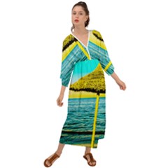 Pop Art Beach Umbrella  Grecian Style  Maxi Dress