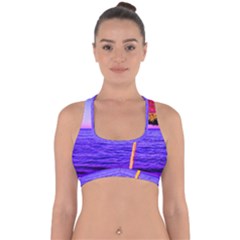 Pop Art Beach Umbrella  Cross Back Hipster Bikini Top 