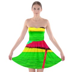 Pop Art Beach Umbrella Strapless Bra Top Dress