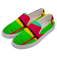 Pop Art Beach Umbrella Men s Canvas Slip Ons