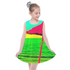 Pop Art Beach Umbrella Kids  Summer Dress