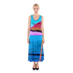 Pop Art Beach Umbrella  Sleeveless Maxi Dress