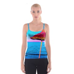 Pop Art Beach Umbrella  Spaghetti Strap Top