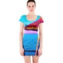 Pop Art Beach Umbrella  Short Sleeve Bodycon Dress View1