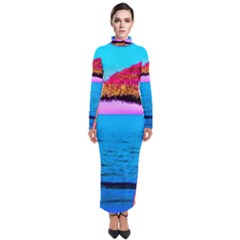 Pop Art Beach Umbrella  Turtleneck Maxi Dress by essentialimage